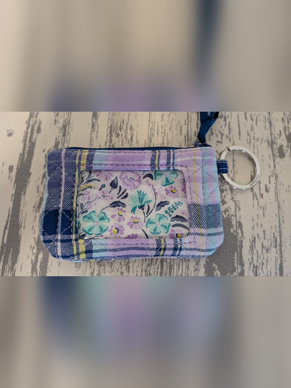 Vera Bradley Multi Strap Handbag, Zip Wallet and ID Pouch Set In Purple Plaid - Picture 6 of 10